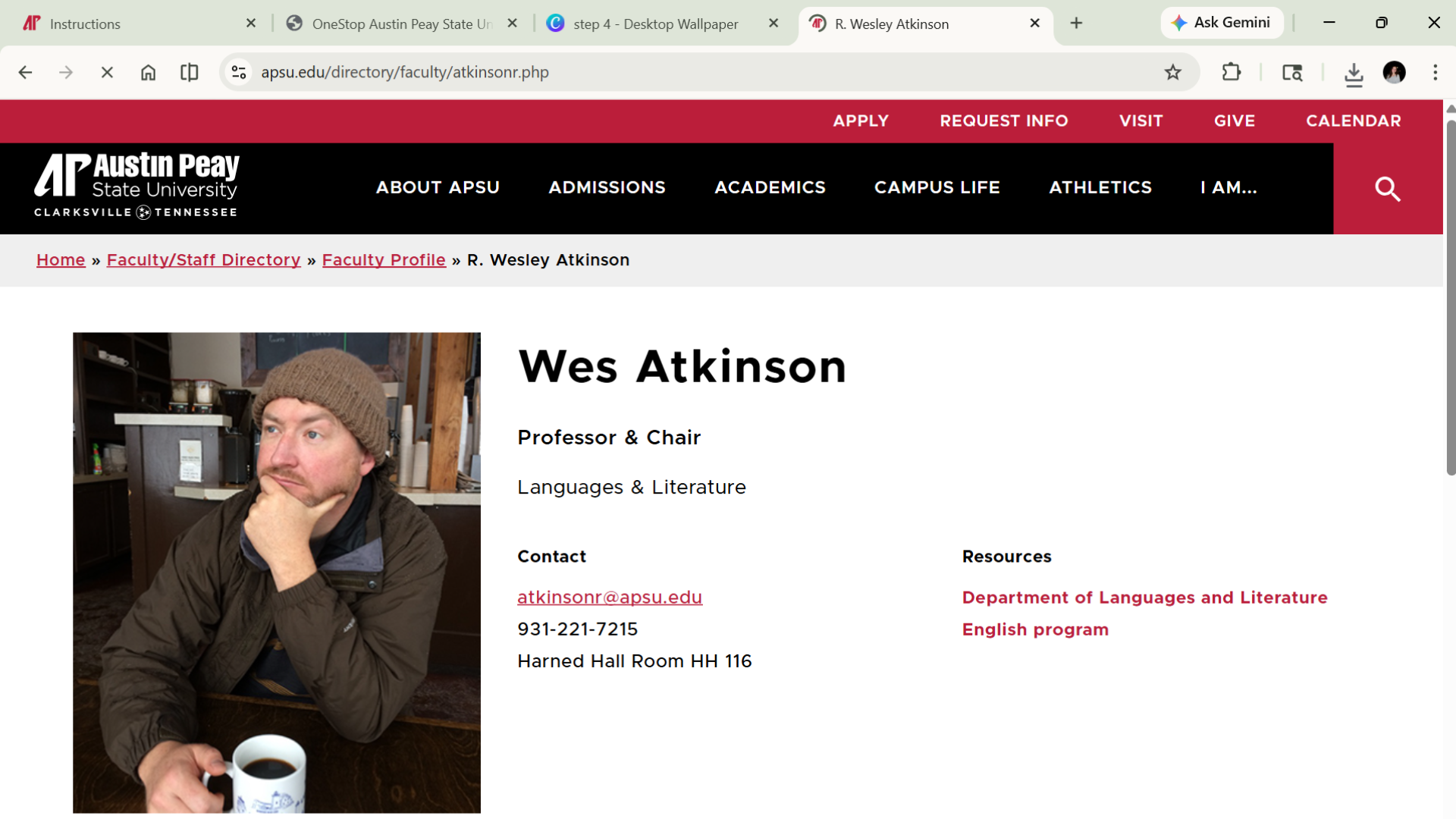 Capture the page showing the advisor's email, phone number, or office details.